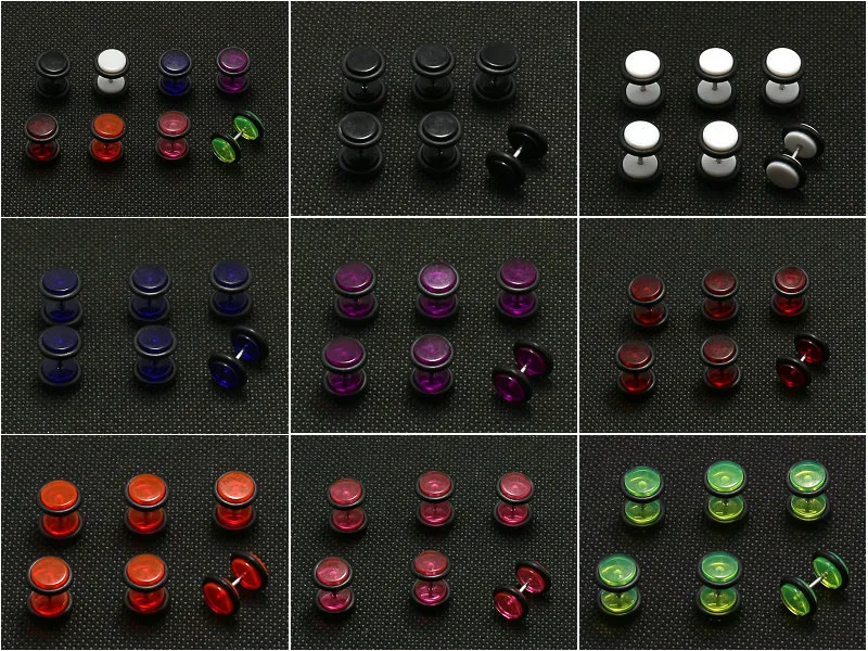 tout mélange Piercing Corps Bijoux 8mm Conception Différente Image Faux Oreille Cônes Expander Illusion Boucles D'oreilles