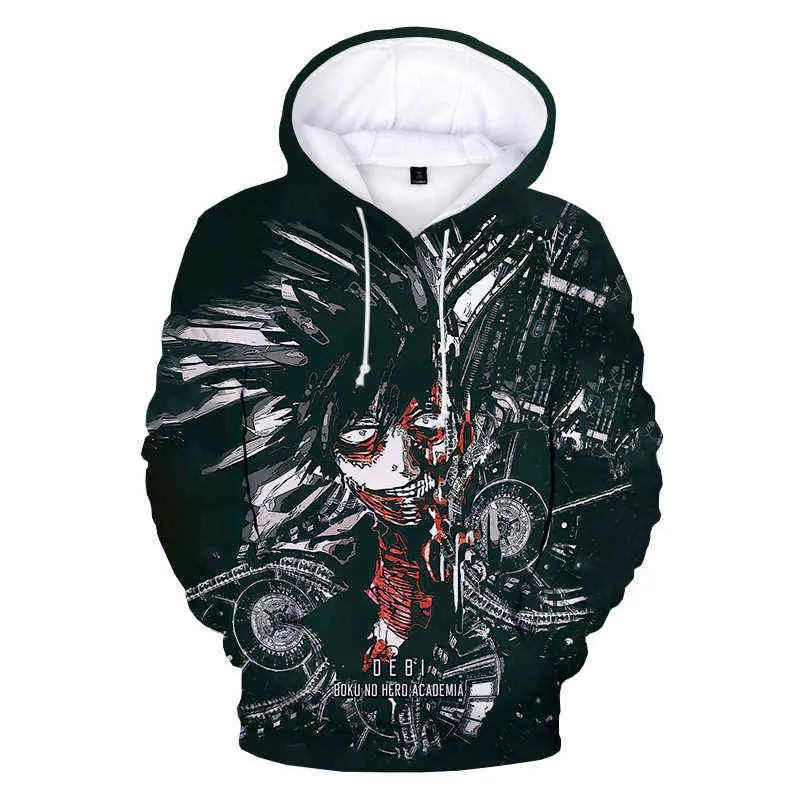 2021 My Hero Academia Dabi 3D-Druck Hoodie Sweatshirts Männer Frauen Mode Lässig Pullover Anime Streetwear Übergroße Hoodies Y211118