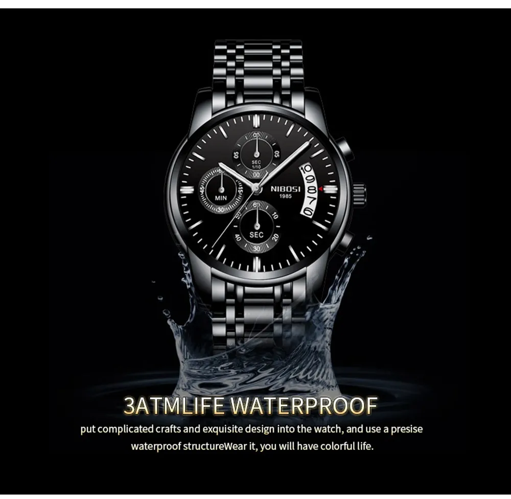 Luxury Mens relógios Top Brand Sport Sport Quartzwatches de pulsel para masculino Cronograph Business Watch Relogio Masculino4508300