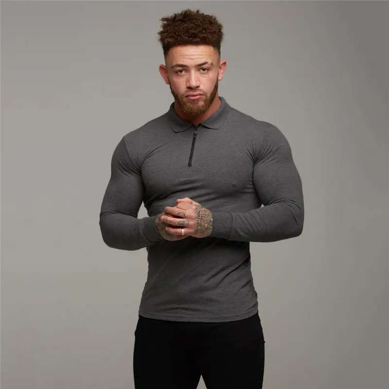 Ny Autumn Men Polo Shirt Brand Clothing Stretch Cotton Men Affär Fashion Male Polo Shirt Långärmad Paturable Polo Shirt 210319