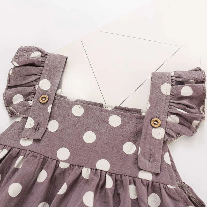 Baby Girl Clothes Summer Polka Dot Romper Bodysuit Infant +Hat Cute Toddler 210611
