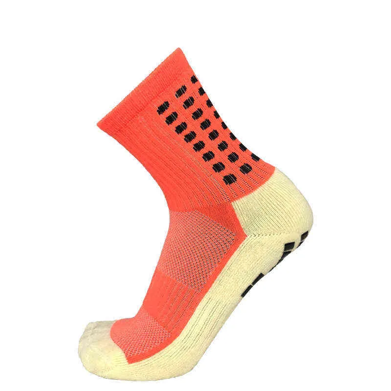 New Outdoor Football Socks Anti Slip Soccer Sports Men Womens Sport Socks Square friction Film Thickened Towel Bottom Y1201