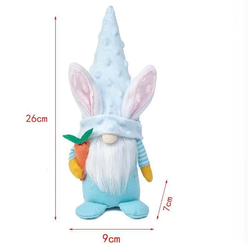 Lapin de Pâques Gnome Poupées Fête En Peluche Sans Visage Poupée Nordique Nain Figurines Décorations De Table Gnome-Poupée Ornements