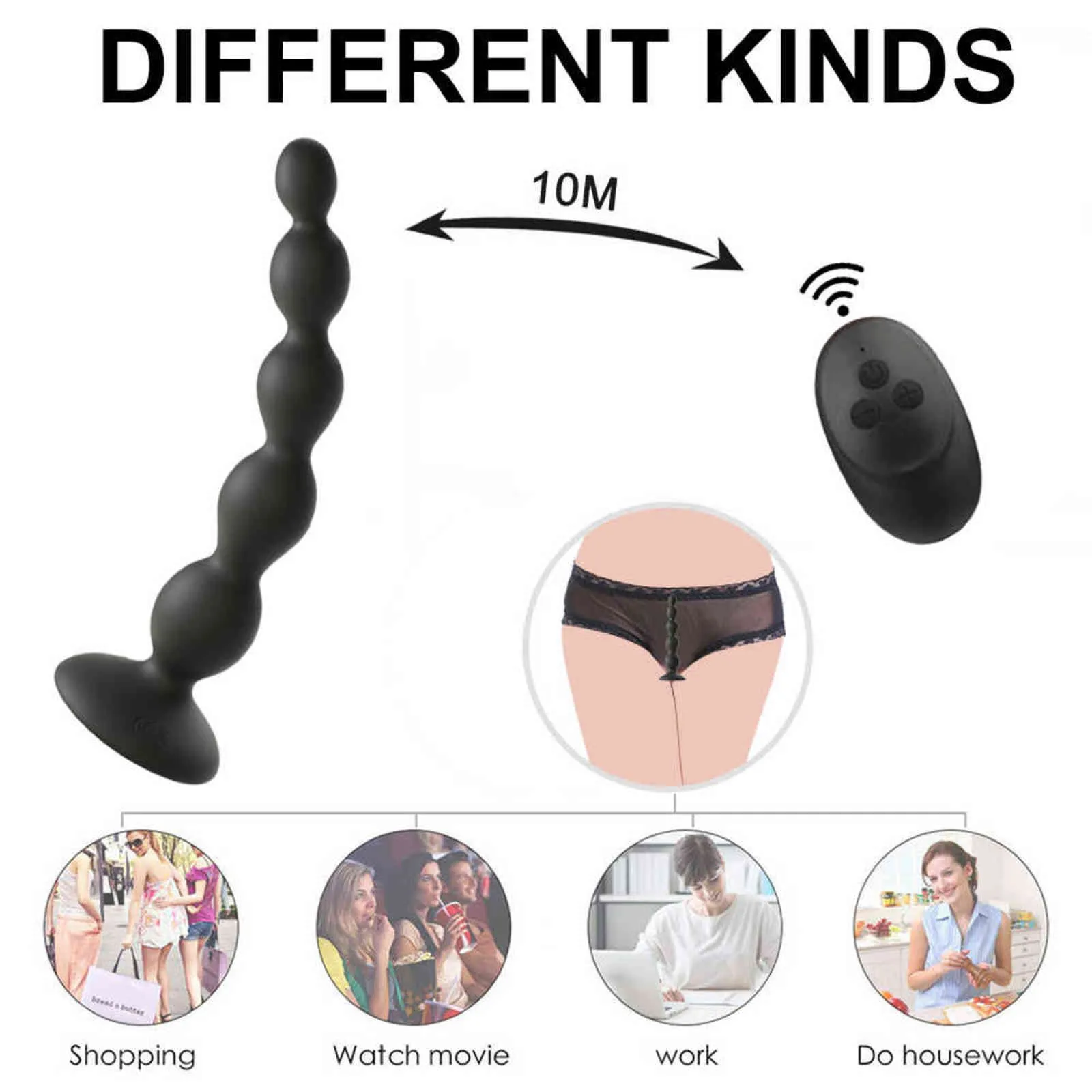 NXY Vibratoren 10 Geschwindigkeit Anal Perlen Prostata Massage Dual Motor Butt Plug Stimulator Fernbedienung Sex Spielzeug Für Männer Frauen 1120