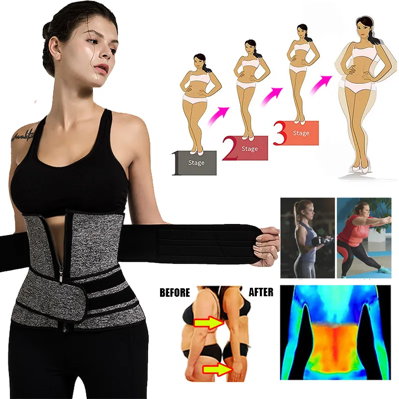 Femmes taille formateur néoprène corps Shaper ceinture minceur gaine ventre réduisant la sueur du ventre Shapewear entraînement Corset pour Sport Yoga T5383573
