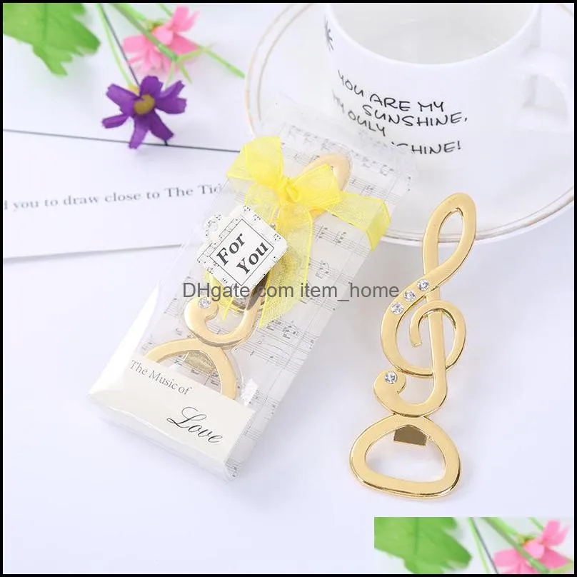 Gold Musical Note Wine Bottle Opener Wedding Favors Party Giveaway Gift Present For Guest