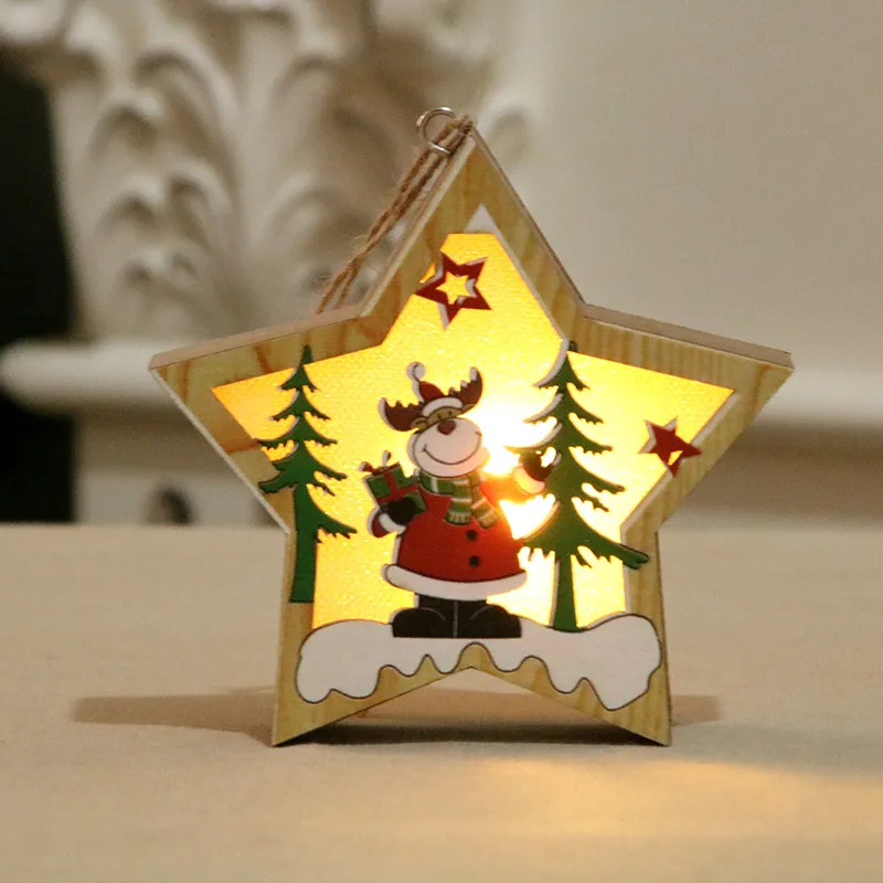 Décorations de Noël Pendentifs légers en bois Pendentifs d'arbre de Noël Petits pendentifs cadeaux