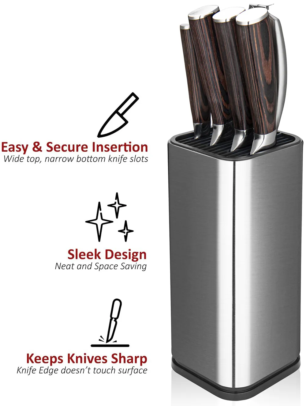 XITUO 8"inch Knife Holder Stainless Steel Multi Kitchen Knife Set Scissors Cooking Utensils Organizer Knives Stand Block Tools