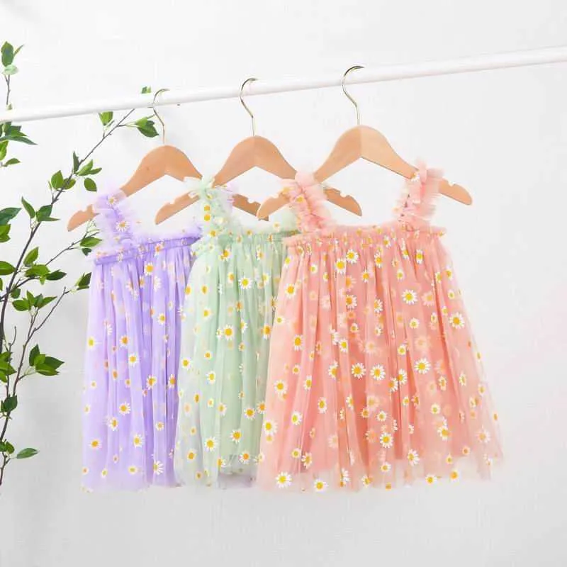 Bébé filles robe moelleux Tulle jarretelle enfants broderie été princesse enfant en bas âge es E03 210610