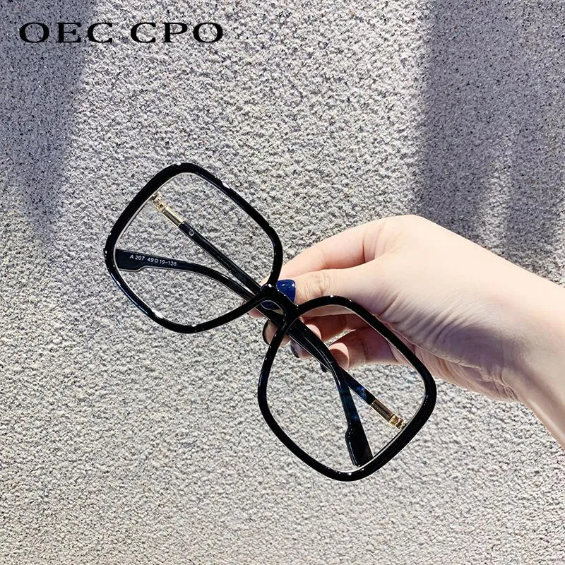Ogromne kwadratowe okulary kobiety modne ramy obiektywu retro plastikowe optyczne okulary okulary rama dama O884 Okulary przeciwsłoneczne257n