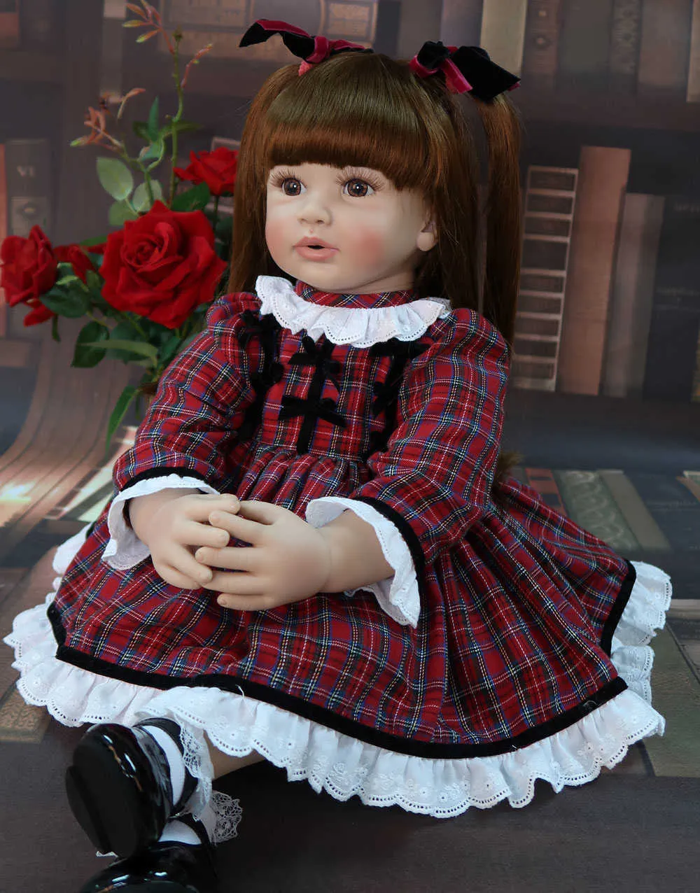 Högkvalitativ 60cm stor storlek återfödd toddler prinsessa silikon vinyl bedårande livlig baby bonecas flicka bebe docka reborn menina q0910