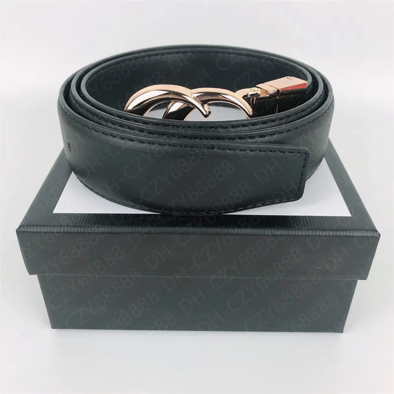 Cintura da uomo di alta qualità moda donna grande fibbia in oro Cintura in vera pelle di vacchetta colore nero cinture da uomo con scatola254g