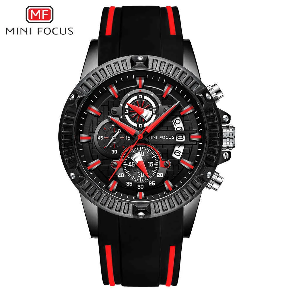 Mini Focus oem Customized silicon band mens wrist watch with japan movement209W