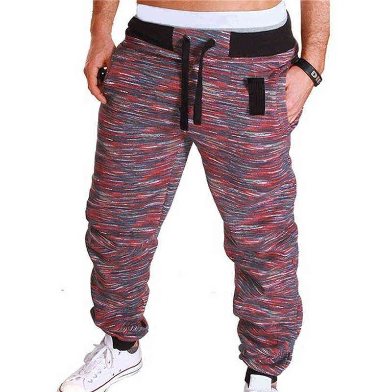 Męskie Joggers Kamuflaż spodnie dresowe Dorywczo Sporty Camo Spodnie Pełna Długość Fitness Paski Jogging Spodnie Cargo Spodnie 211201