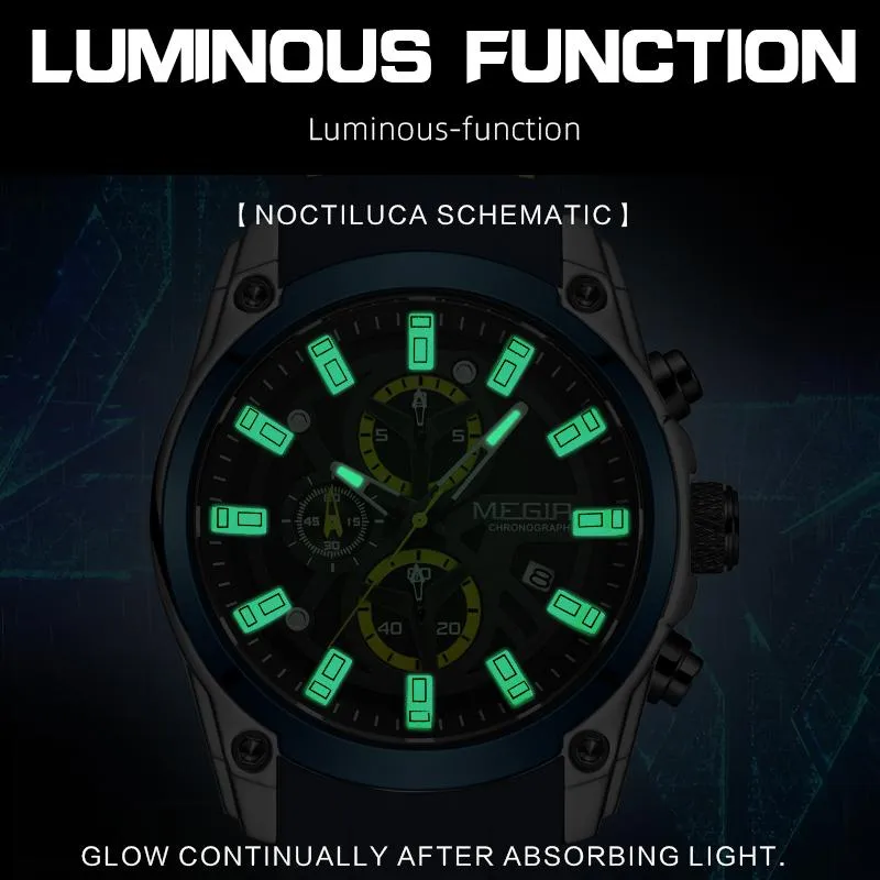 Silikonowy chronograf kwarc Mężczyźni oglądają Masculino Masculino Watches Clock Gents militar reloJ hombre na ręko