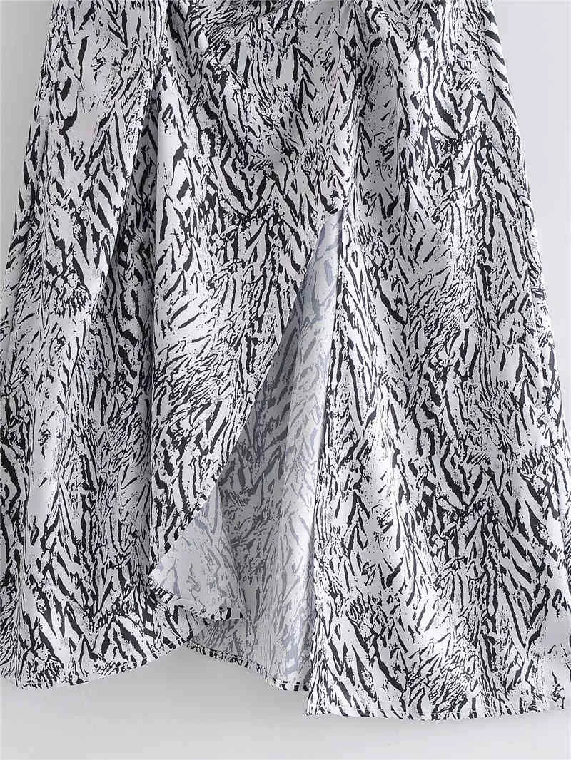 Streetwear Women Zebra-Stripe Print Side Slit Dresses Fashion Ladies Asymmetrisk Rem Söt Kvinna Chic Draped 210427