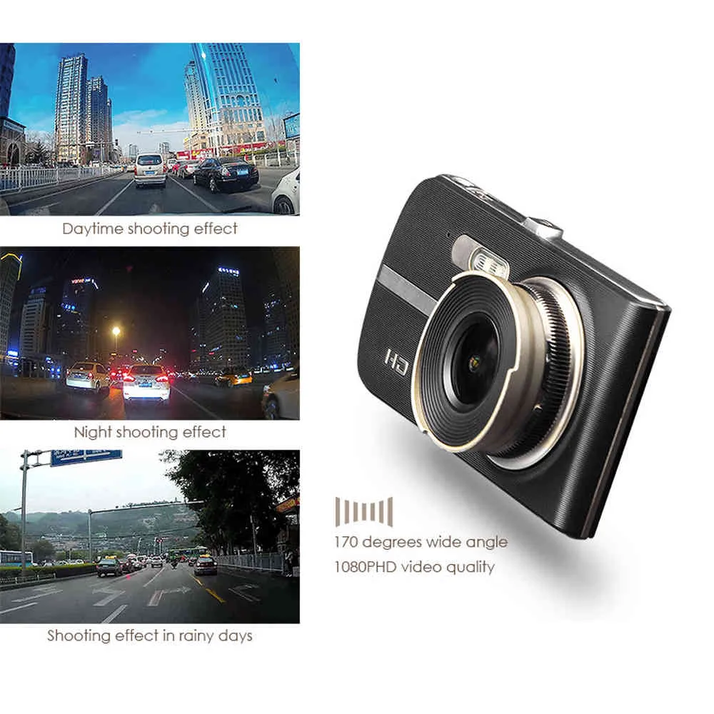 Автомобильная камера Dash Cam Автомобильная камера DVR Camera Full HD 1080P Привод Видеорегистратор Регистратор Регистратор Авто Dashboard Daual Dashcam Black DVRS Box