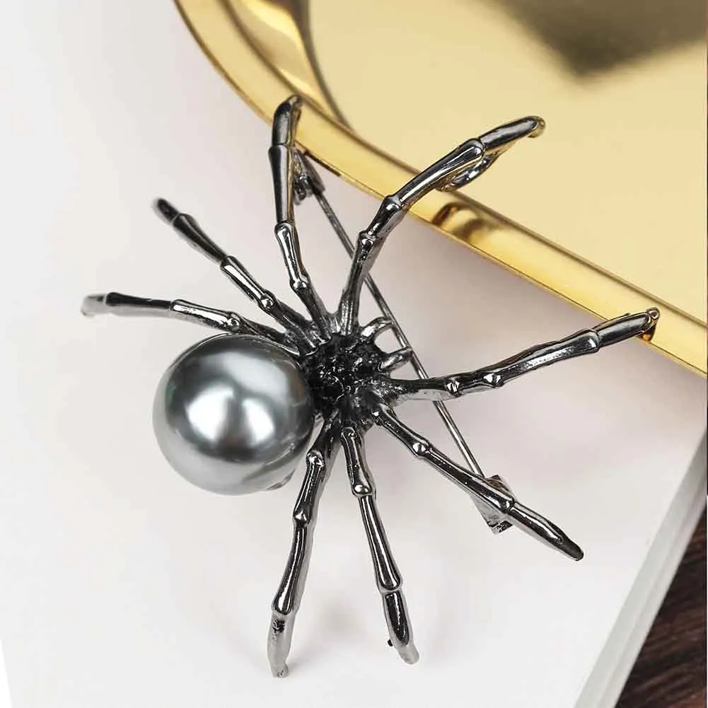 Luxe mode vrouwen Rhinestone Faux Pearl Spider Broche Pin Corsage Rapel Jewelry Gift6110139