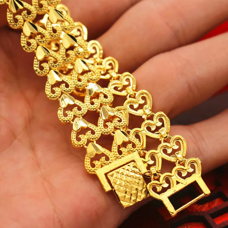 20cmtrendy Bracte для женщин / мужчин 24K Gold Dubai Bangle Африка Ручная цепочка Ювелирные Изделия Подарок Эфиопский / Араб