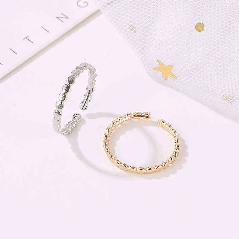 New creative jewelry popular simple jewelry geometric wave-shaped opening adjustable ring G1125