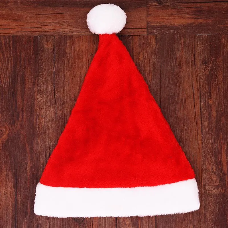 Decorazioni natalizie Cappelli da festa Cappello di Natale in peluche Cappello adulti di Natale rosso rosa 29 * 39 cm