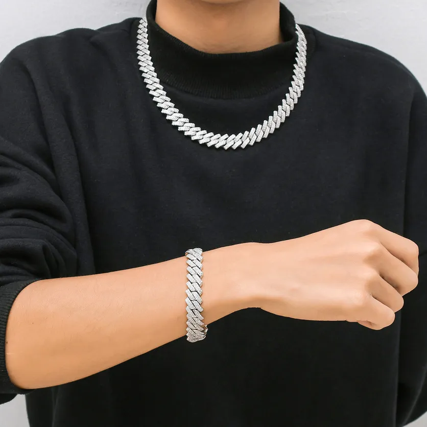 Iced Out Kettingen Voor Mannen Miami Cubaanse Link Ketting Diamond Micro Verharde CZ Goud Zilver Ketting Mode Hip Hop Jewelry259k