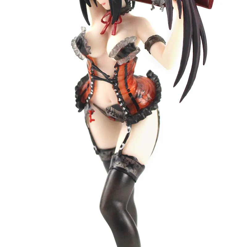 Anime sexy meisje date een live tokisaki kurumi lingerie pistool zwart underwaist ver pvc actie figuur speelgoedmodel pop x05031809460