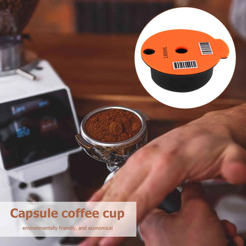 Universal Coffee Capsules Cup with Spoon Brush återanvändbar påfyllningsbar kaffekapsel påfyllningsfilter för Bosch-S Tassimo Machine 210275D