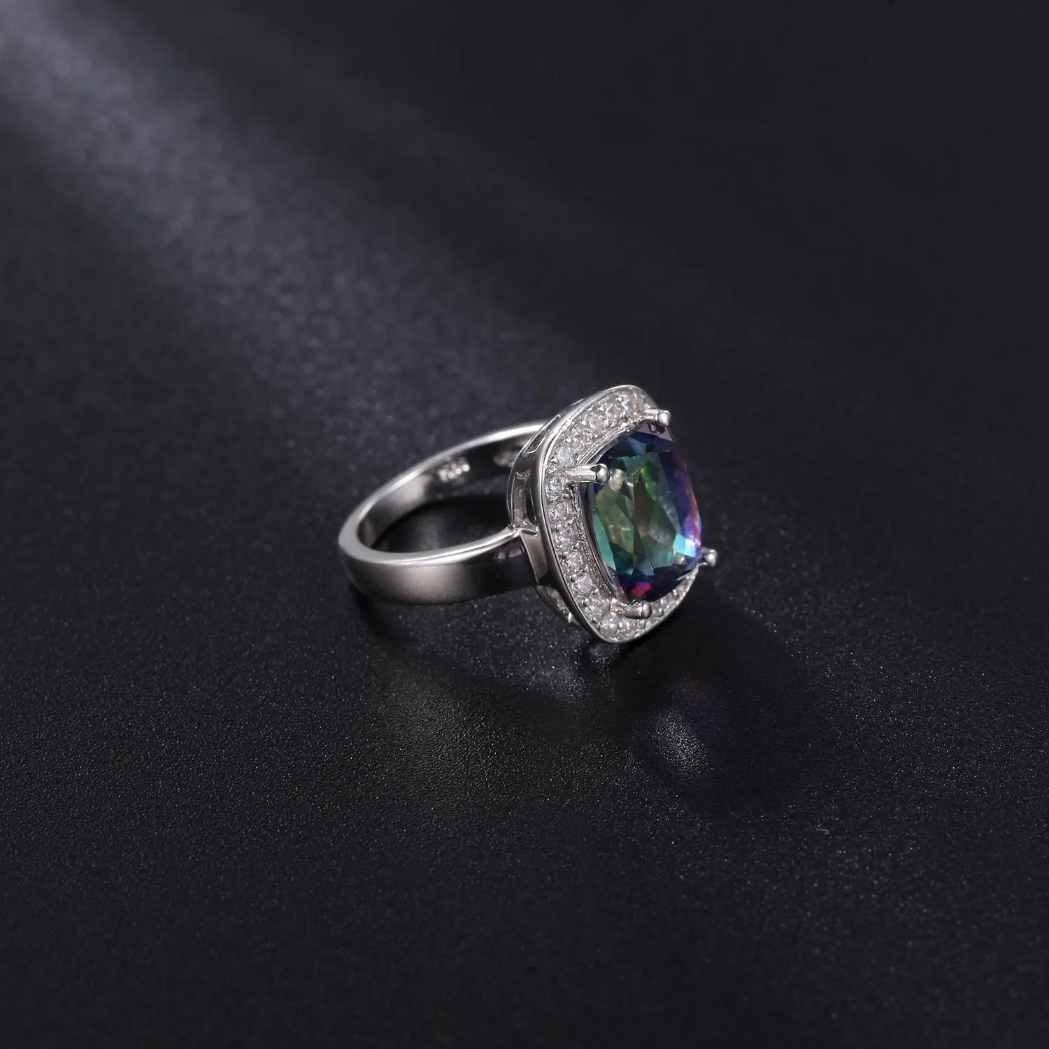 GEM'S BALLET naturel mystique Quartz pierres précieuses anneaux pour femmes 925 en argent Sterling Cocktail bague coussin coupe bijoux fins 2021