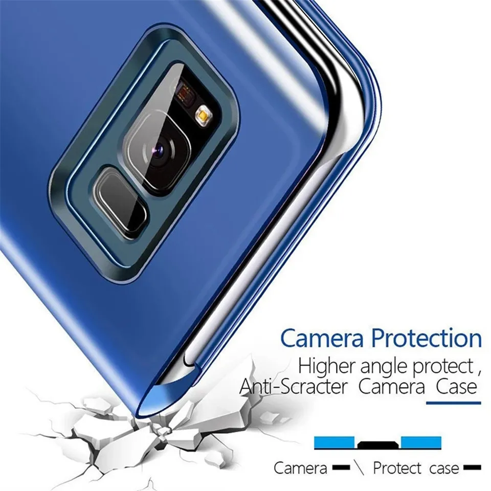 Smart Lustro Flip Flip Telefon Case dla Samsung Galaxy S21 Plus S20 Fe Note 20 Ultra S10 Lite A32 A12 A42 A52 A72 2020 5G A02S Cover