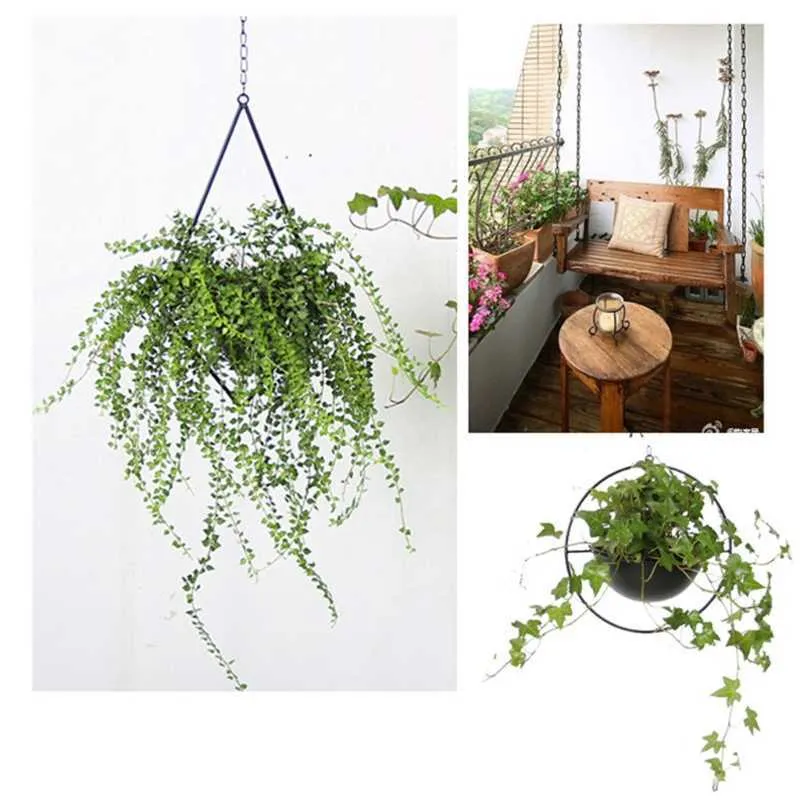 Style nordique losange métal plante cintre chaîne suspendu panier plafond planteur fleur Pot titulaire jardin balcon décoration 210615