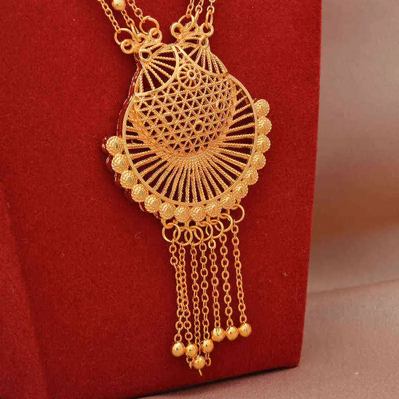 Set di gioielli Dubai 24k oro oro di lusso africano Regali matrici da sposa Orecchini bracciale braccialetti Gioielli anelli Set donne 2111400918