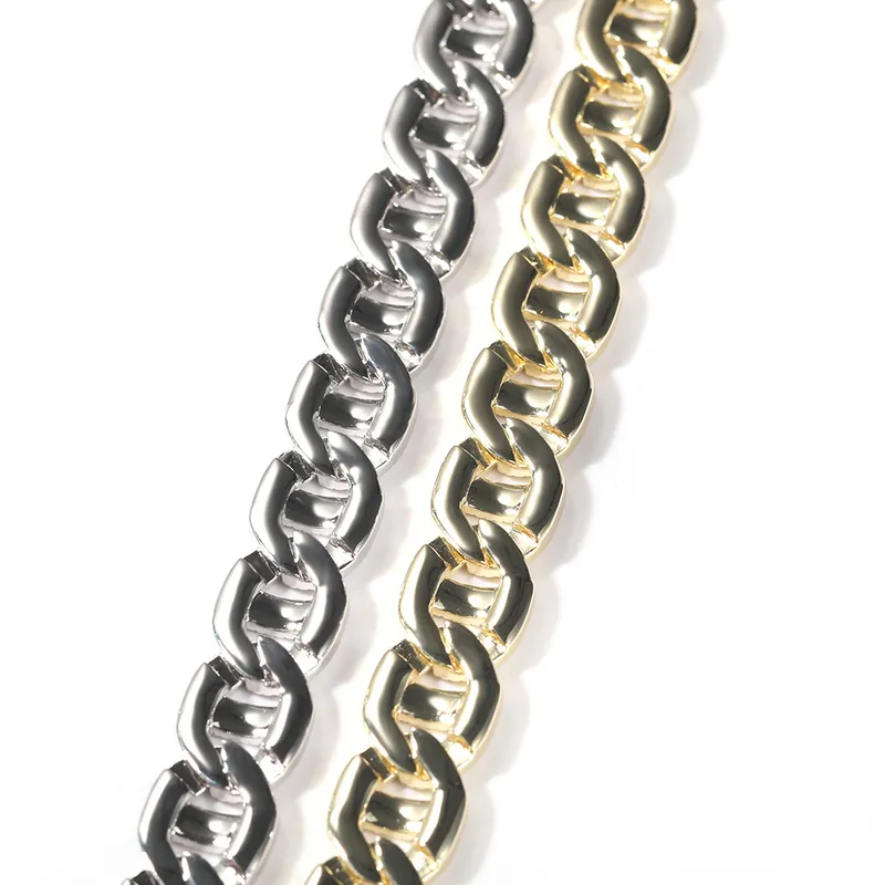 Uwin 17mm schwere Miami Baguette Zirkon Halsketten für Männer Euro out kubanische Link-Kette AAA cz Prong-Einstellung Halsketten Hip Hop Schmuck 220218