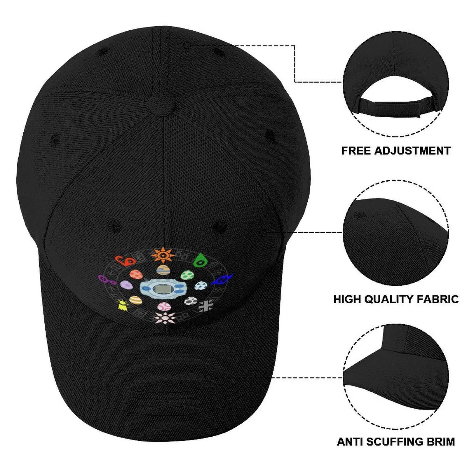 Digivice Digimon Gorra de béisbol Hipster de moda Sombrero de béisbol Diseño Poliéster Pesca Protección UV Cap Q0911