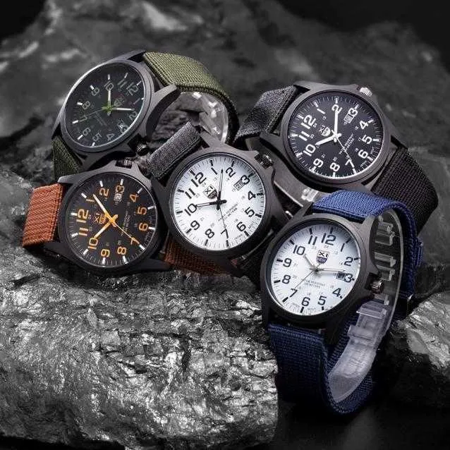 Uomini Orologi di alta qualità degli appuntamenti sportivi esterni da uomo oliva orologio da polso in acciaio al quarzo uomo Regoj Hombre H10125122692