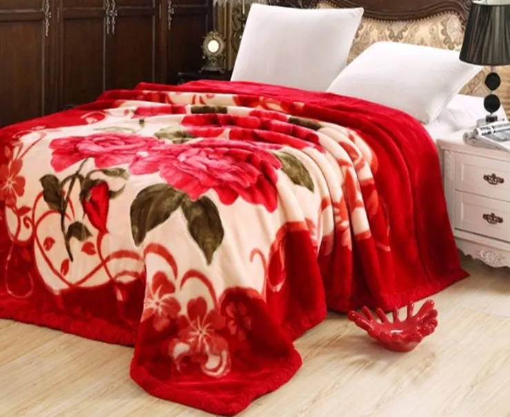 Zachte Winter Quilt Deken Gedrukt Raschel Nertsen Gooi Twin Queen Size Enkel Dubbel Bed Pluizig Warm Vet Dikke Dekens232G