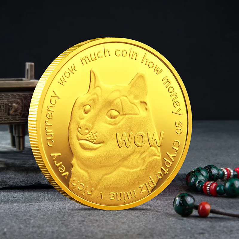 Doge Munt Kunst En Ambacht Dubbelzijdig Metaal Hond Herdenkingsmunt Dierenkop Medaille Collectie Cadeau Goud zilver3010705