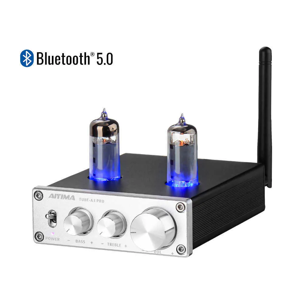 AIYIMA 6K4 amplificador de tubo de vácuo pré-amplificador bluetooth 5.0 pré-amplificador com ajuste de tom de graves agudos para home sound theater 211011