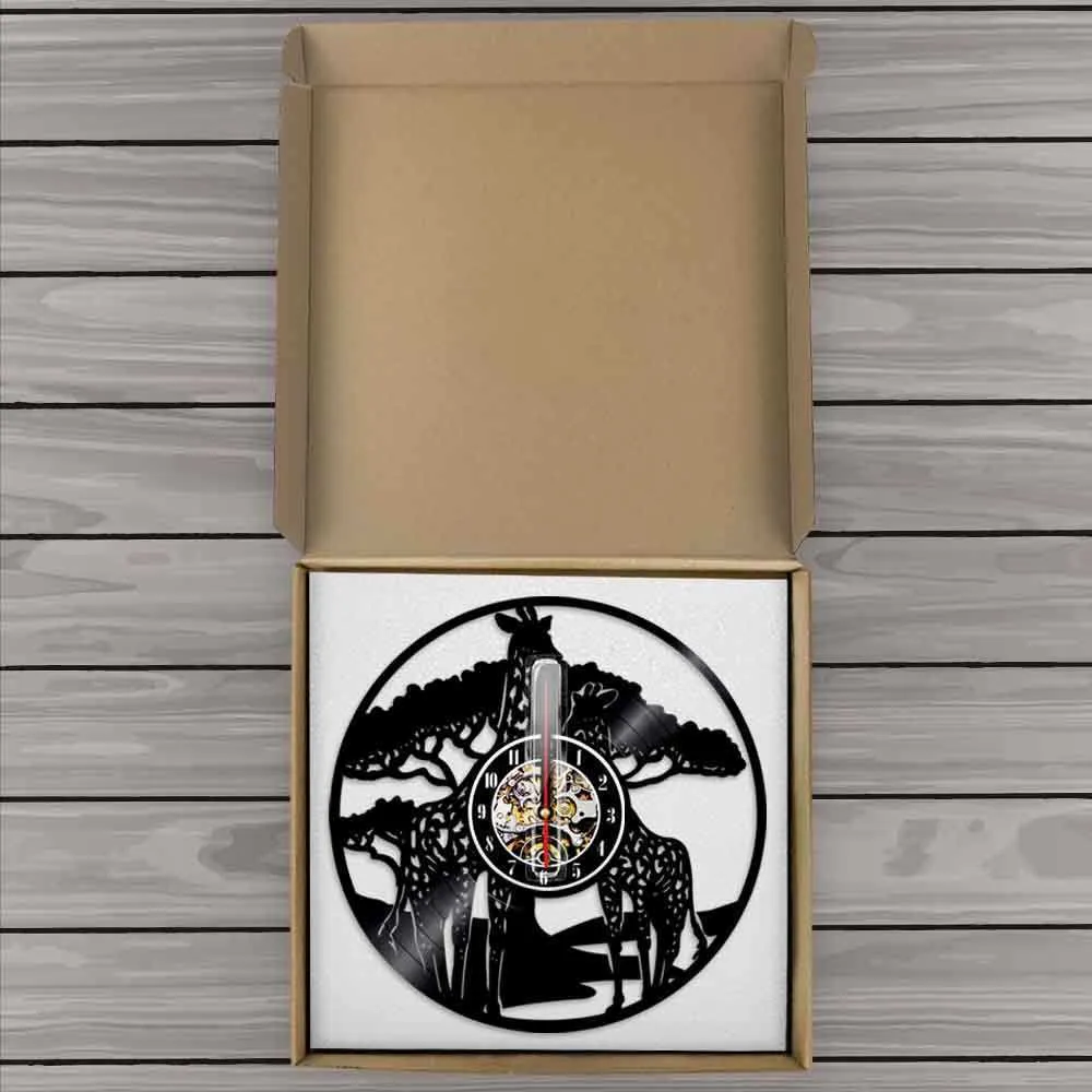 Orologio da parete record giraffe moderno zoo creativo orologio decorativo orologio orologio al quarzo silenzioso regalo animali bambini x07262123621