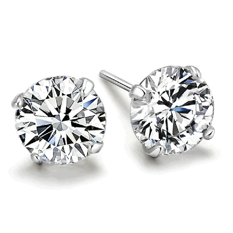 Sterling Silber Diamant Stick Ohrringe Frauen Zirkon Ohrstecker Ringe Hochzeit Modeschmuck Geschenk Will und Sandy