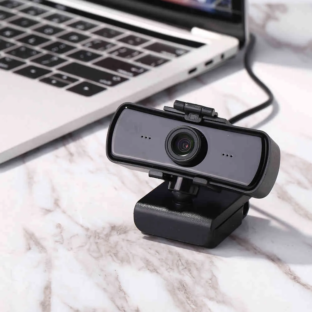 4K 2560*1440P Webcam HD Computer Web with Microphone Autofocus Rotatable USB Camera Video Calling Conference Work