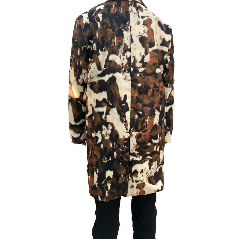 Камуфляжная траншея мужская длинная куртка Мужская повседневная свободная теплой англия в стиле в стиле одиночные грубообразные пальто ветровки 210524