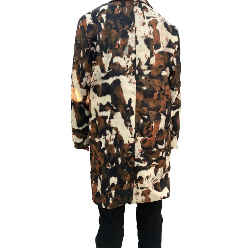 Camouflage Trench Coat Hommes Longue Veste Mens Casual Lâche Chaud Angleterre Style Manteaux Simple Coupe-Vent Manteaux 210524