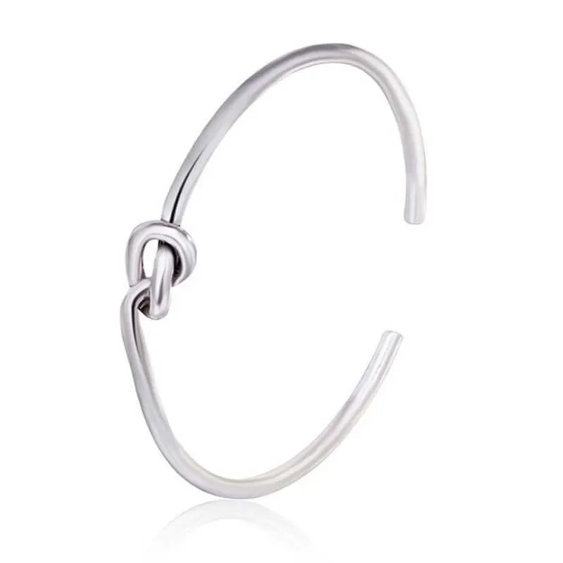 Mewgulf tredimensionell Twisted Wire Knuted Bangle Geometric Armband Q0719
