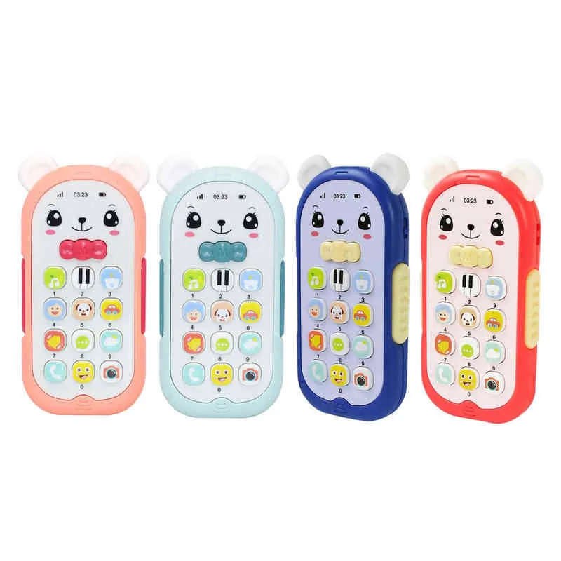 Детские игрушки для телефона Ранний образовательный мобильный телефон игрушки для мальчиков девочек учиться подарок притворяться на 1 2-летний со звуком и музыкой G1224