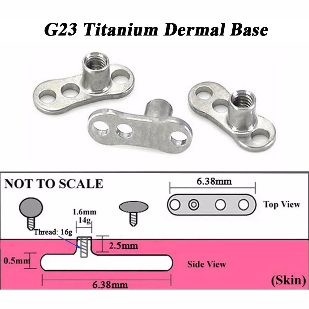 G23 Titânio Flat CZ Cristal Dérmico Âncora Piercing Caixa de Jóias Jóias Conjunto Internamente Enfeitado Com Tops De Aço