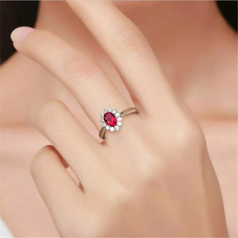 Pierścienie klastrowe klasyczne rubinowe szlachetne Diamenty cyrkonowe różowe złoto kolor dla kobiet czerwony jadean krystaliczny królewski biżuteria bijoux bague prezenty 230g