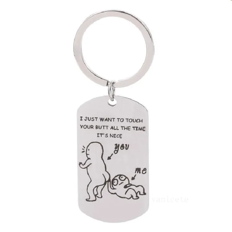 Funny Cartoon Keychain Prank Toys Valentines Day Gift for Girlfriend/Boyfriend Party Favors Prank Letters Personalised Gifts T2I53268
