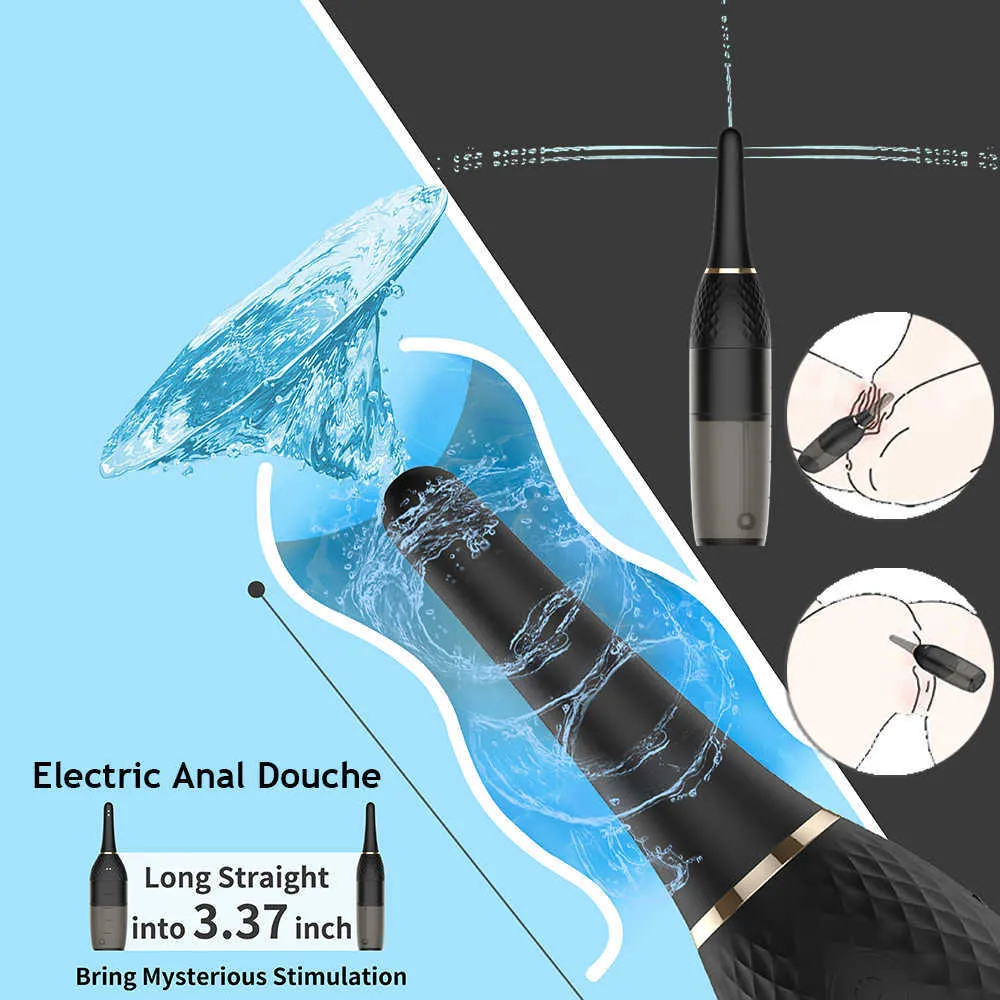 Автоматический электрический анальный клизл клизма Douche Vibrator для мужчин Женщины гей -лесбиянка гигиенической здравоохранения кишечника Cleaningp0806479219