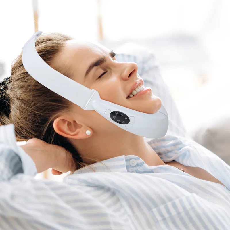 EMS Face Lift Device Massager för mikroström V Slimming Bandage LED -lampan Minska Double Chin Beauty Apparatus 220216